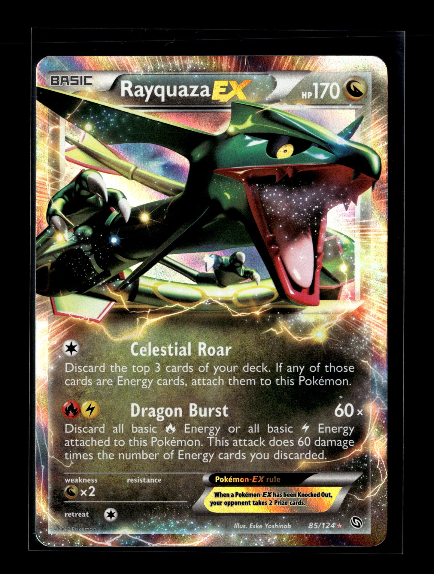 Pokemon Dragons Exalted Rayquaza EX 85 - Moderately Played