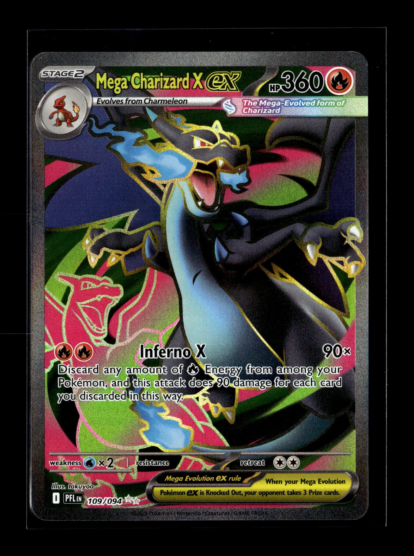 Pokemon Phantasmal Flames Mega Charizard X ex 109
