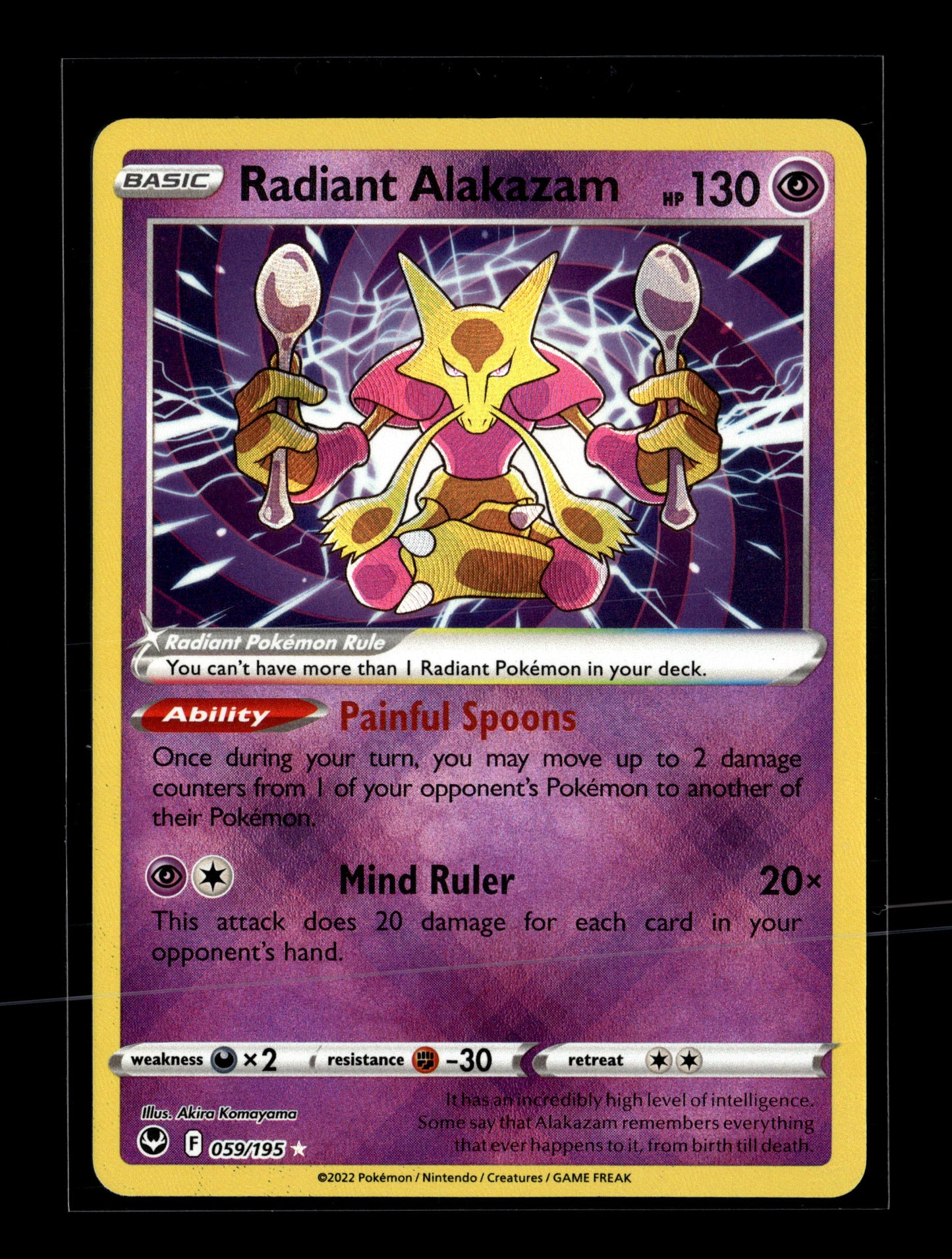 Pokemon Silver Tempest Radiant Alakazam 59