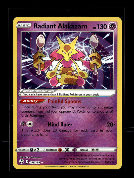 Pokemon Silver Tempest Radiant Alakazam 59