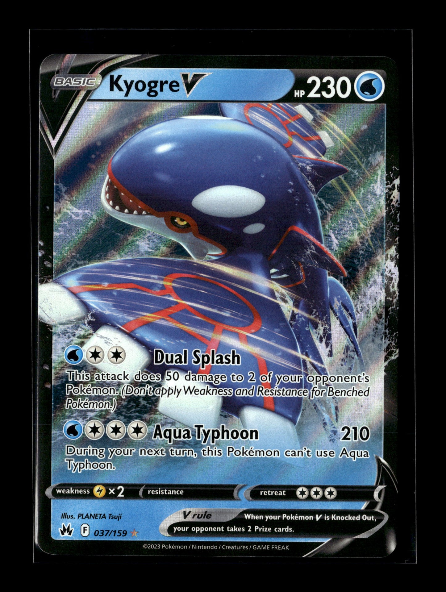 Pokemon Crown Zenith Kyogre V 37