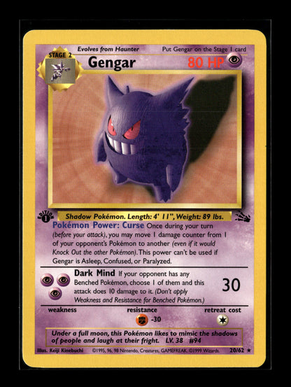 Pokemon Fossil 1st Edition Gengar 20