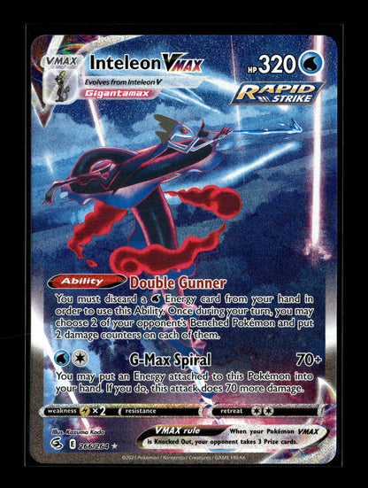 Pokemon Fusion Strike Inteleon VMAX 266