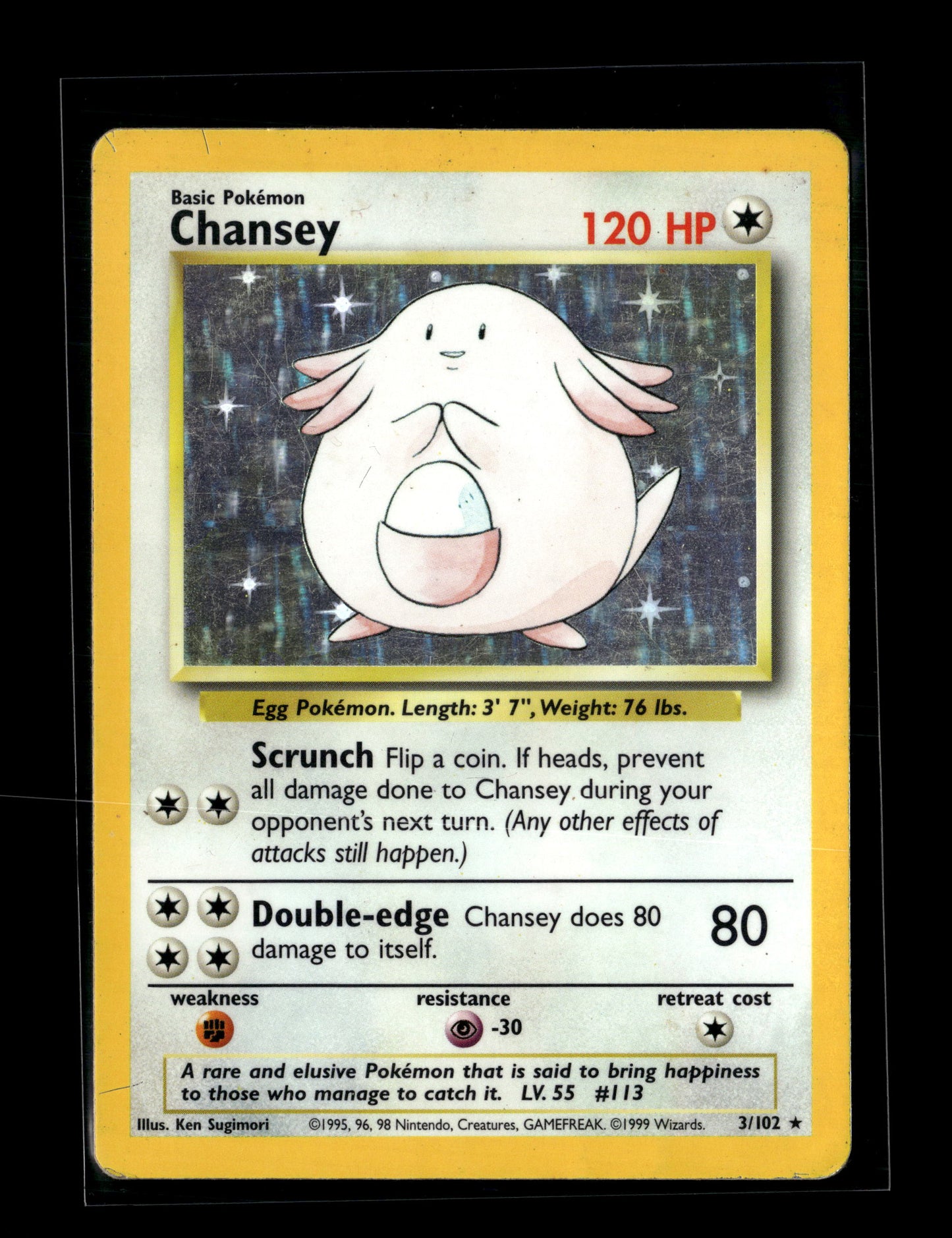 Pokemon Base Set Chansey 3 - Heavily Played