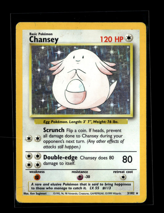 Pokemon Base Set Chansey 3 - Heavily Played
