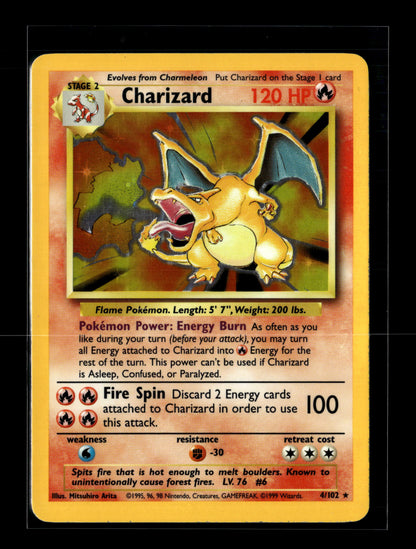 Pokemon Base Set Charizard 4 - Lightly Played