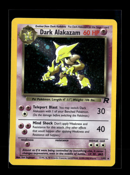Pokemon Team Rocket Dark Alakazam 1 - Moderately Played