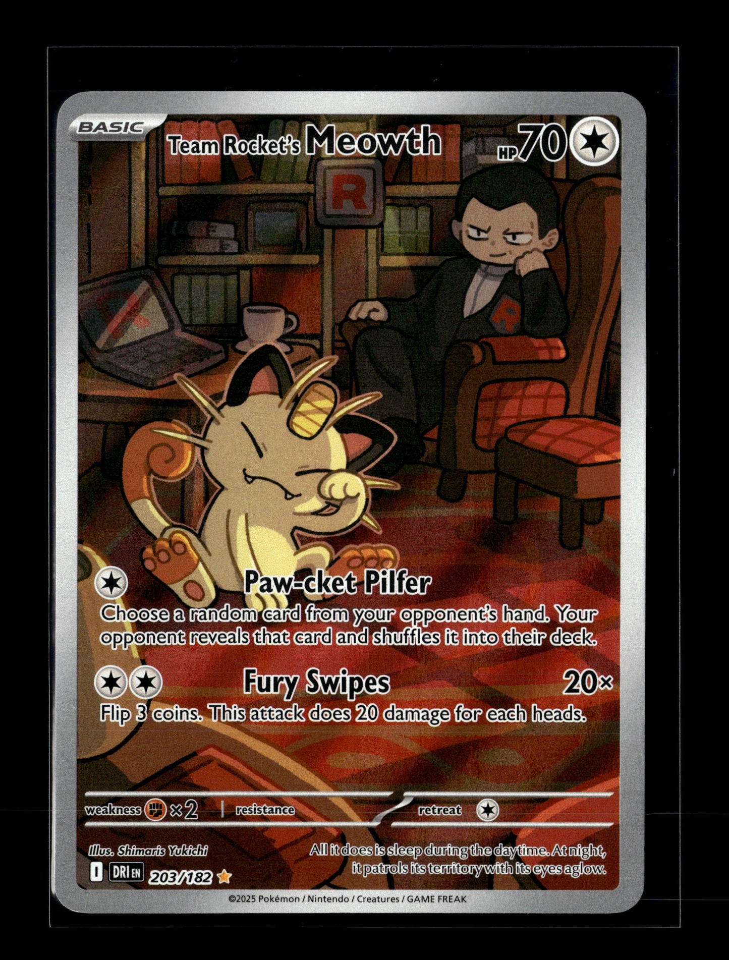 Pokemon Destined Rivals Team Rocket's Meowth 203
