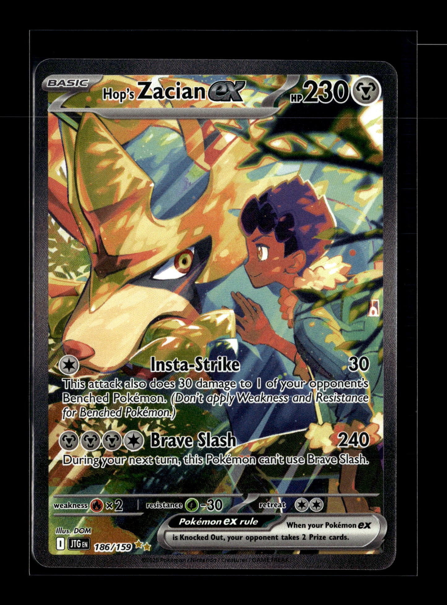 Pokemon Journey Together Hop's Zacian ex 186