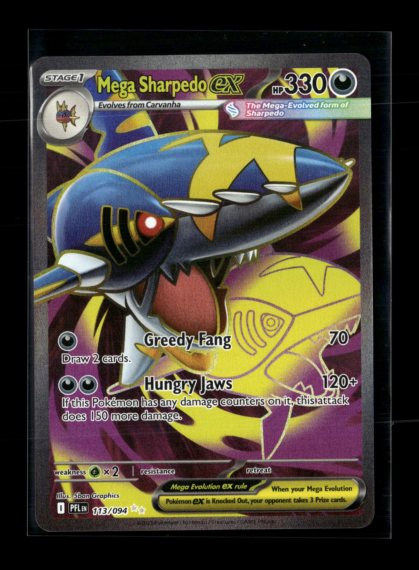 Pokemon Phantasmal Flames Mega Sharpedo ex 113