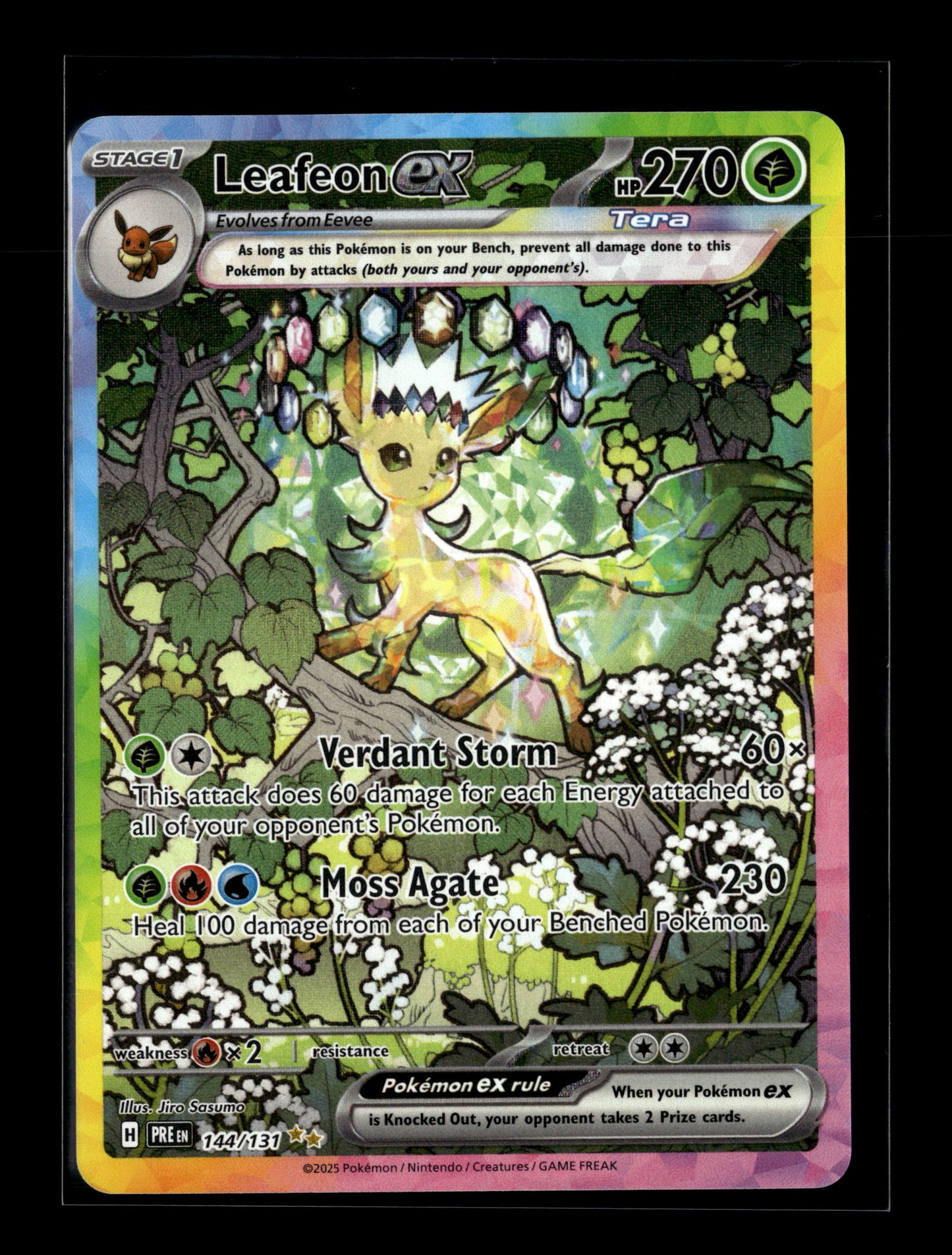 Pokemon Prismatic Evolutions Leafeon ex 144
