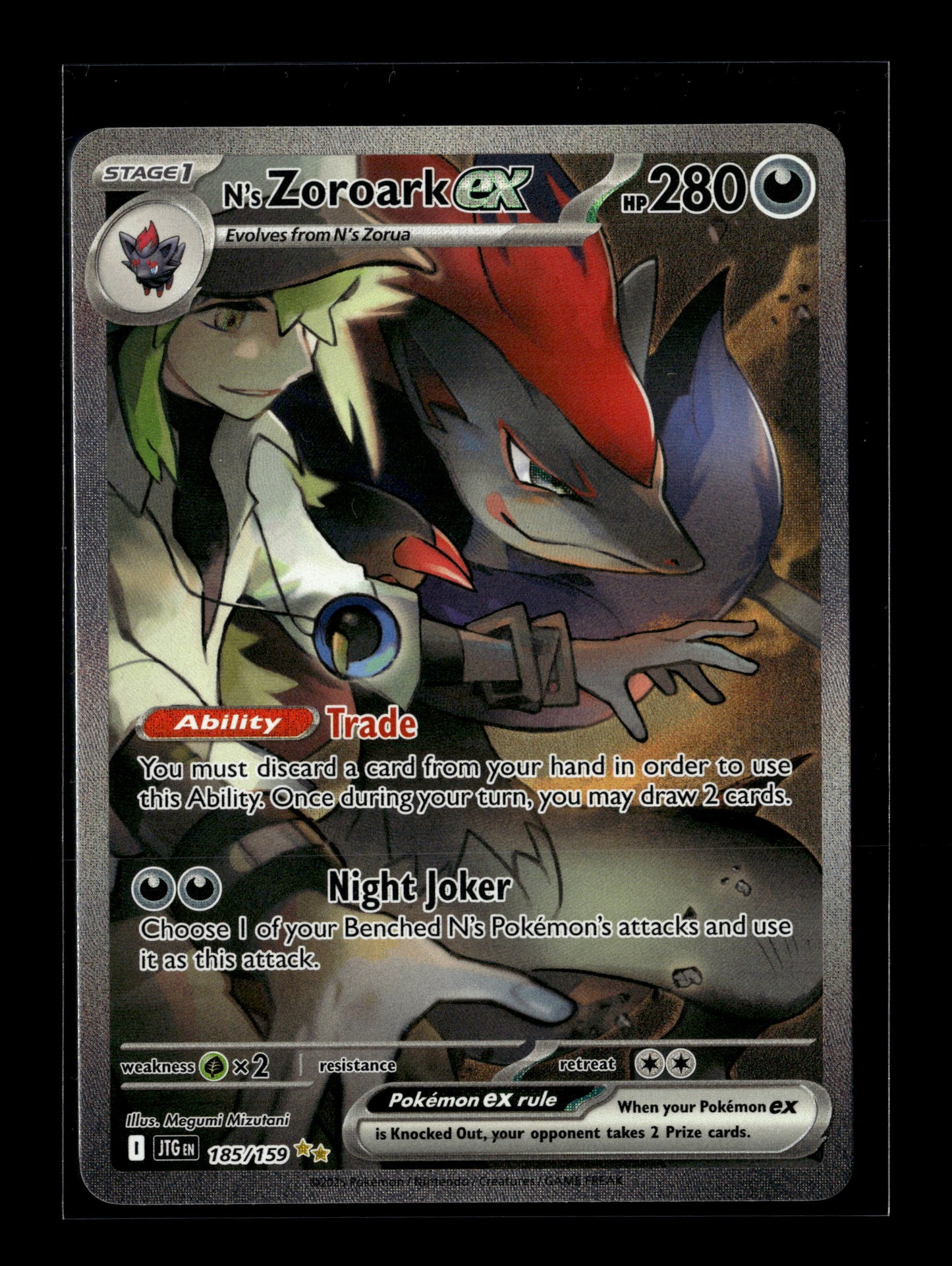 Pokemon Journey Together N's Zoroark ex 185
