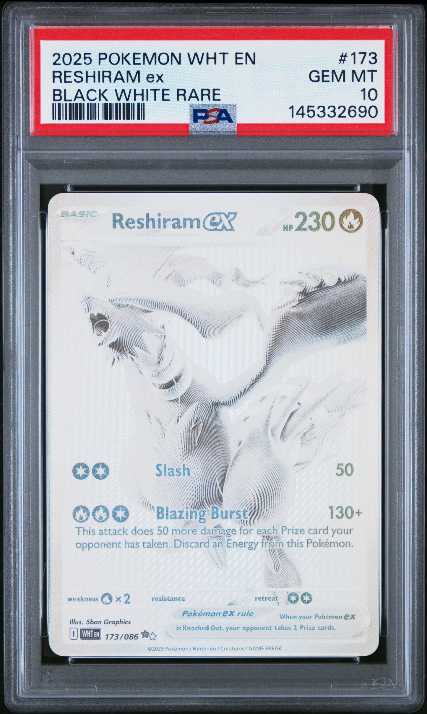 Pokemon White Flare Reshiram ex 173 PSA 10