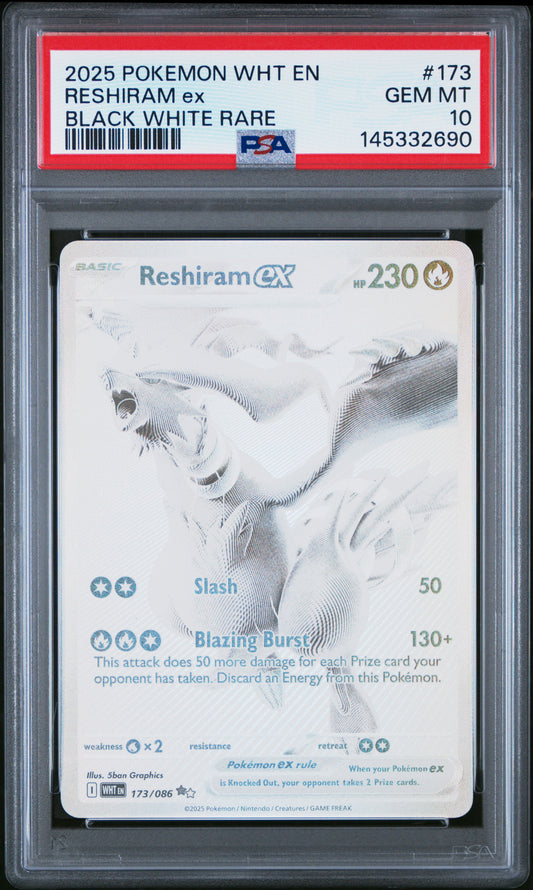 Pokemon White Flare Reshiram ex 173 PSA 10