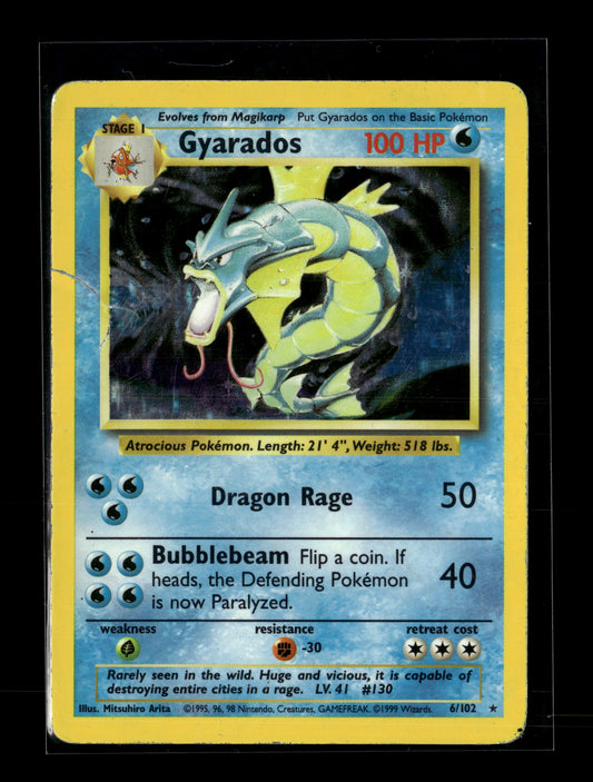Pokemon Base Set Gyarados 6 - Damaged