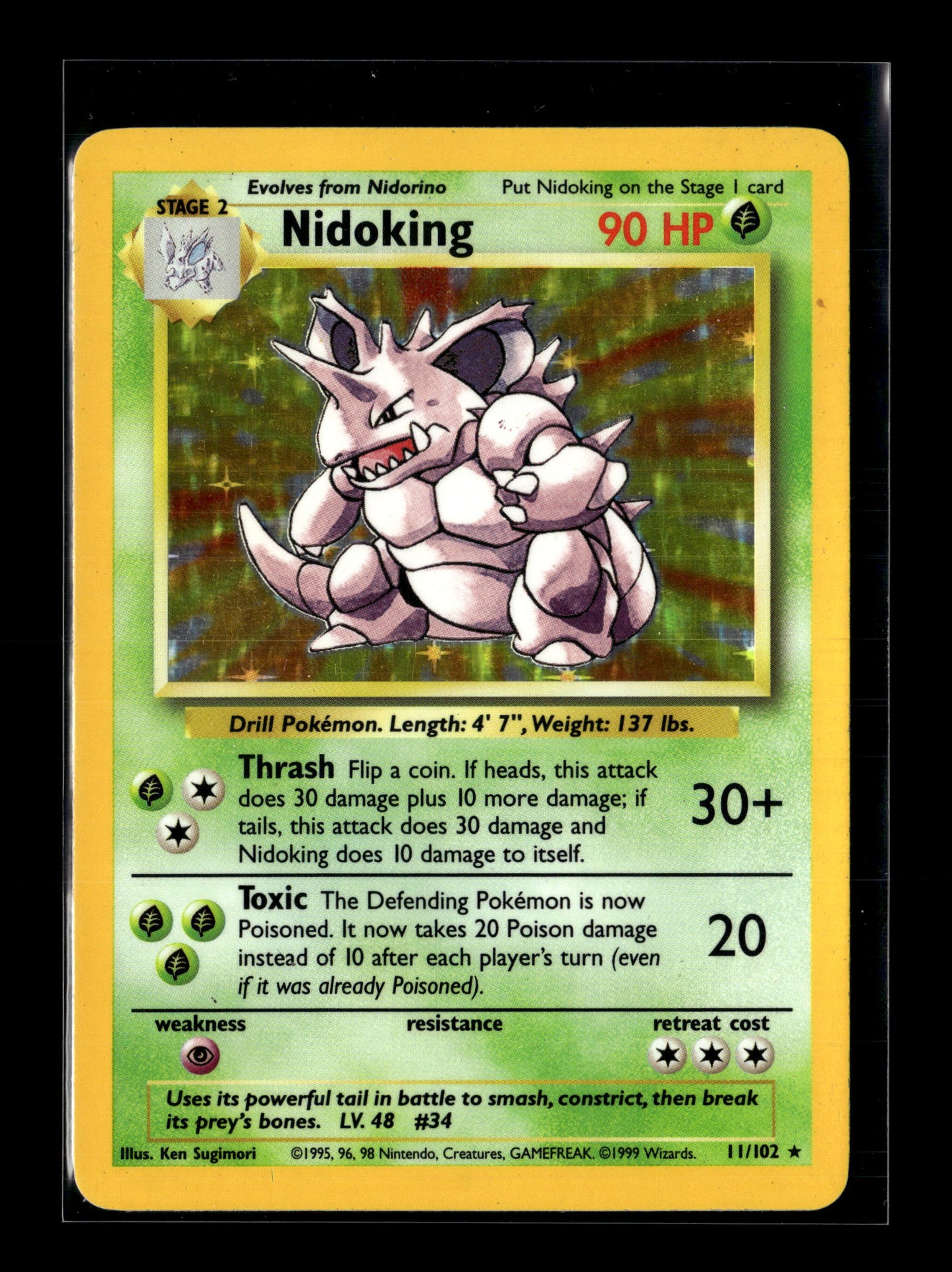 Pokemon Base Set Nidoking 11 - Moderately Played
