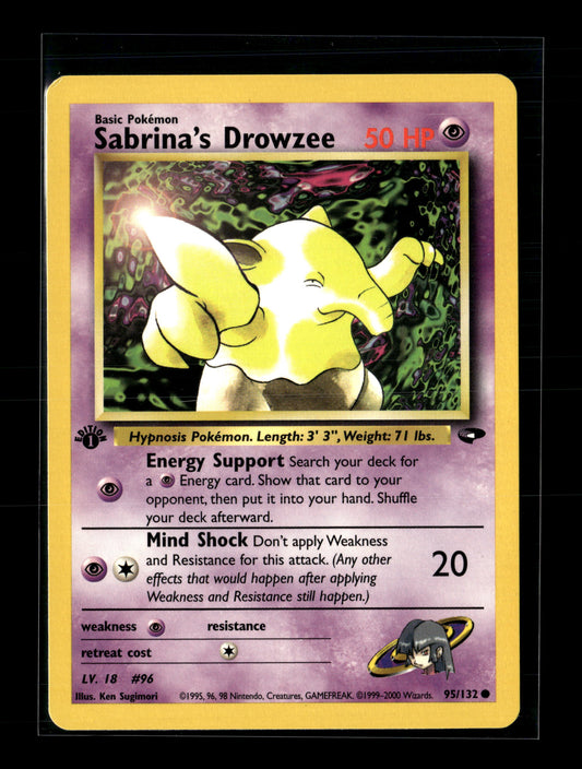 Pokemon Gym Challenge 1st Edition Sabrina's Drowzee 95 - Lightly Played