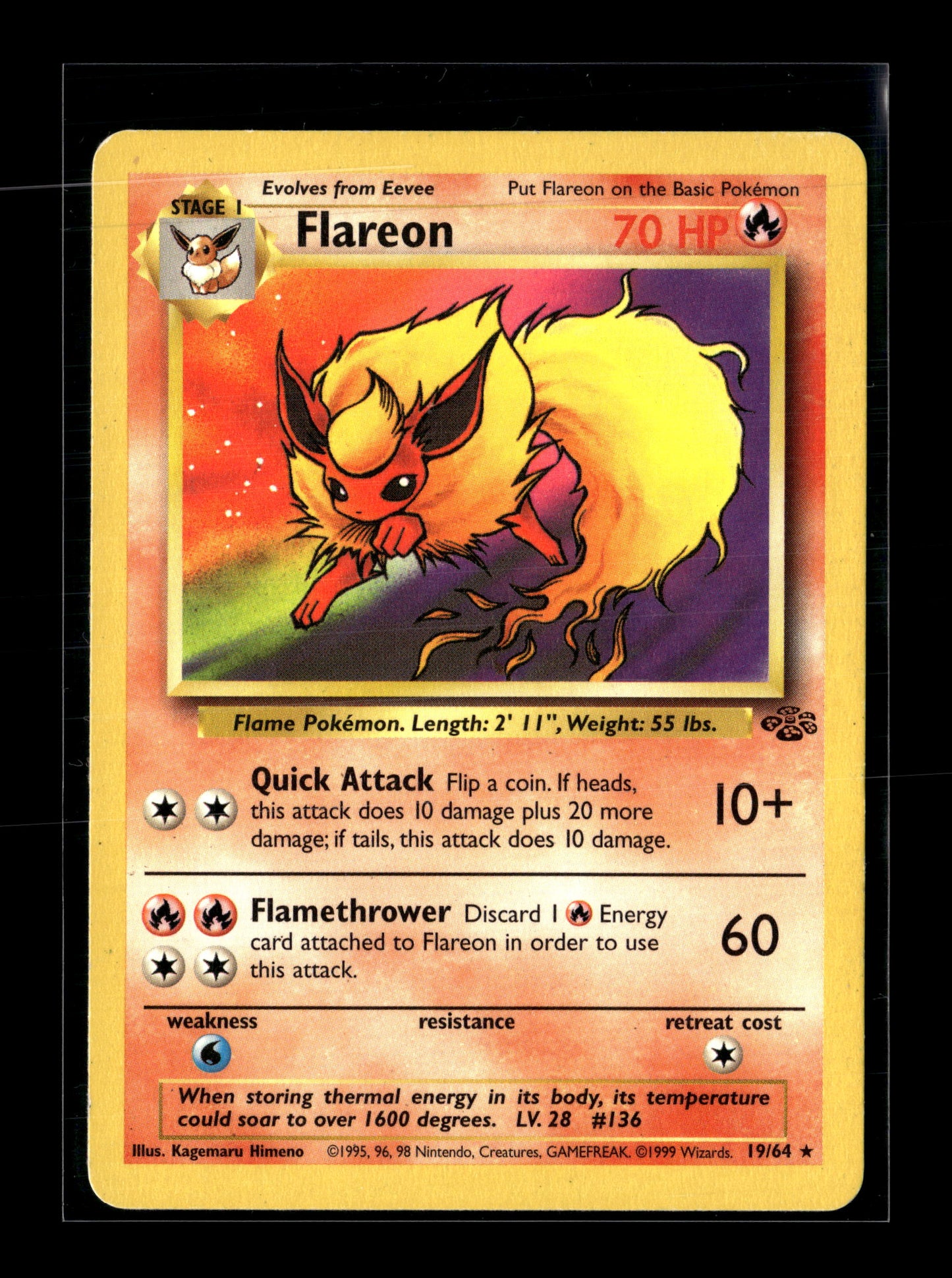 Pokemon Jungle Flareon 19 - Moderately Played