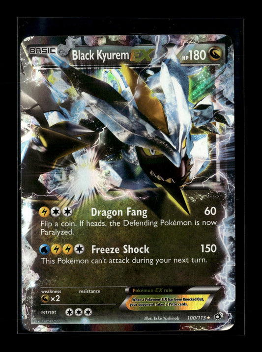 Pokemon Legendary Treasures Black Kyurem EX 100 - Moderately Played