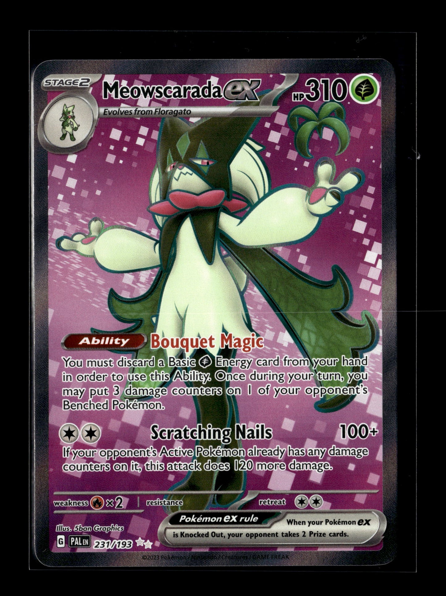 Pokemon Paldea Evolved Meowscarada ex 231