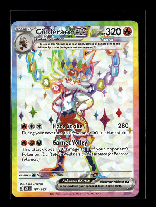 Pokemon Stellar Crown Cinderace ex 157