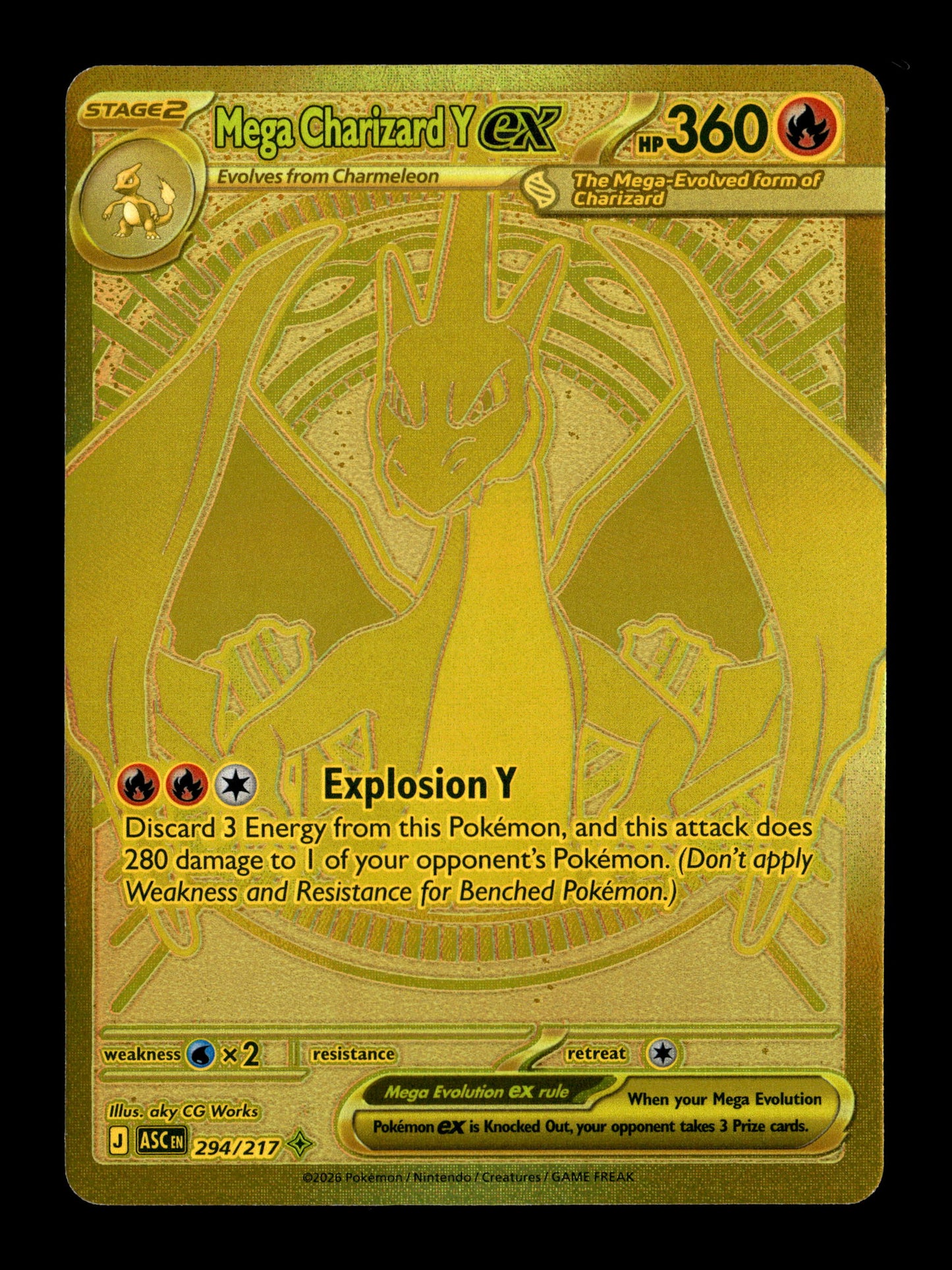 Pokemon Ascended Heroes Mega Charizard Y ex 294