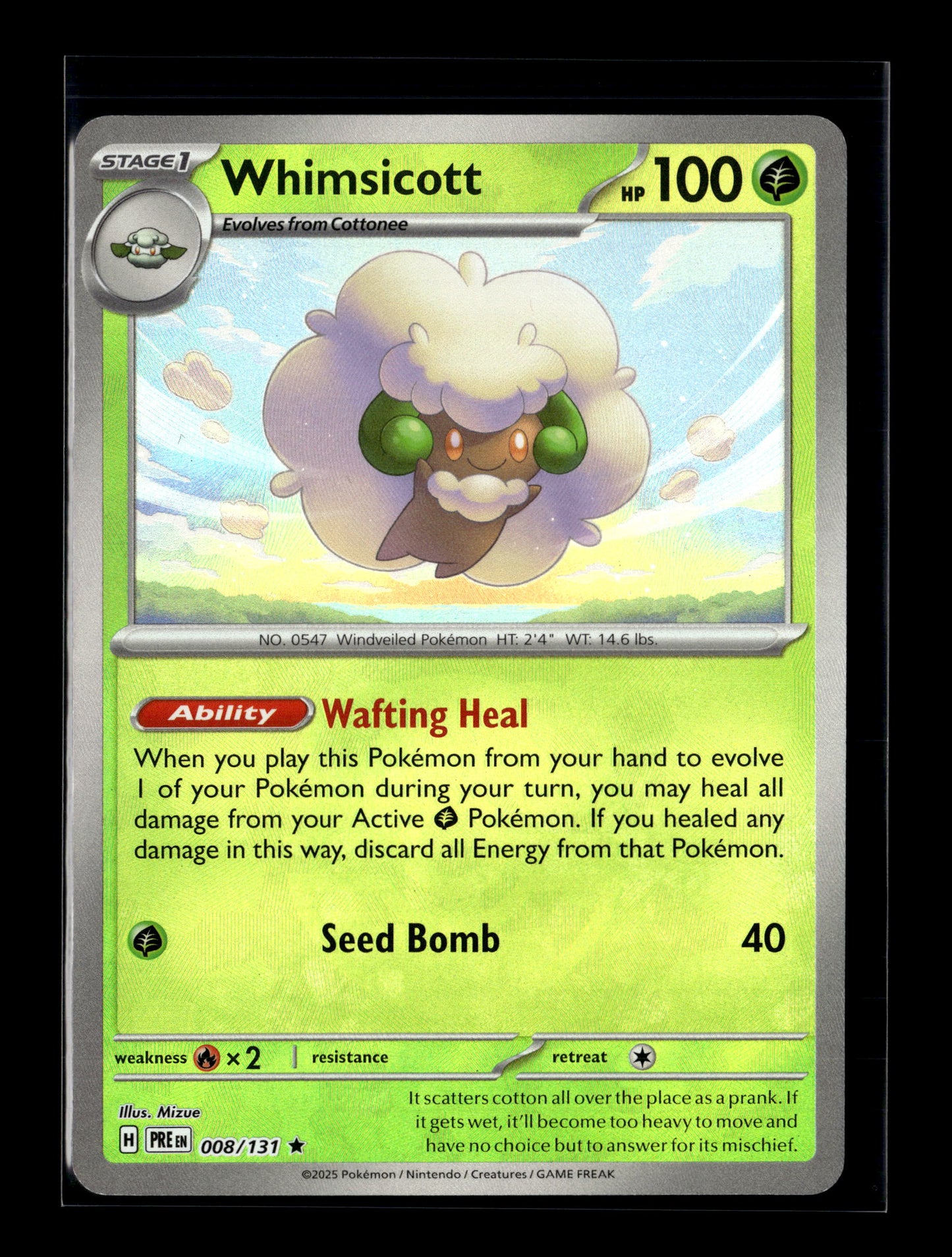 Pokemon Prismatic Evolutions Whimsicott 008