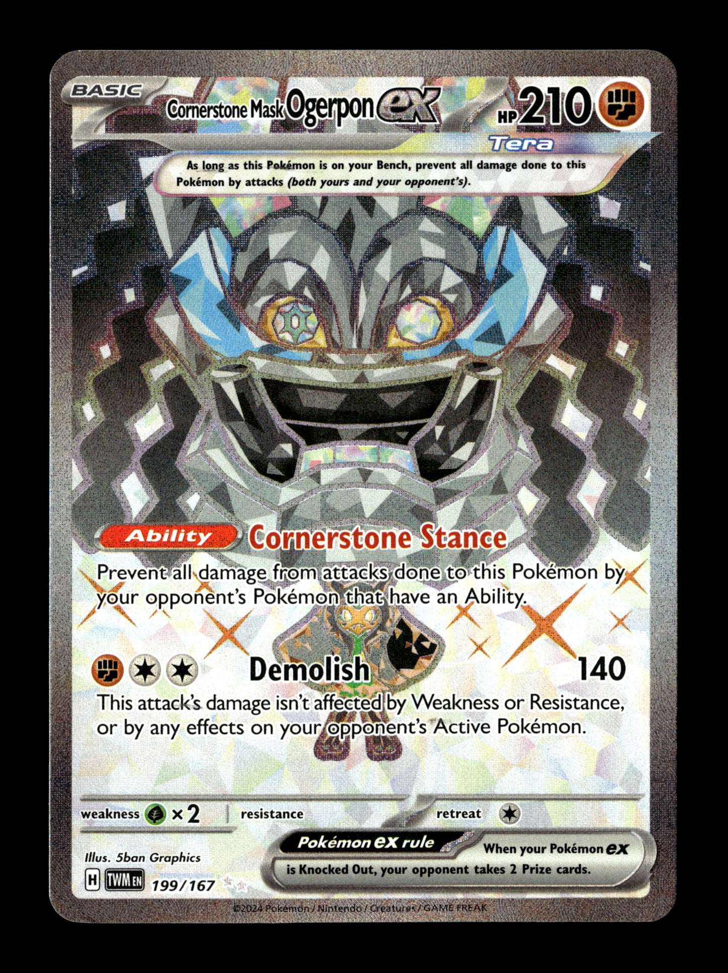 Pokemon Twilight Masquerade Cornerstone Mask Ogerpon ex 199