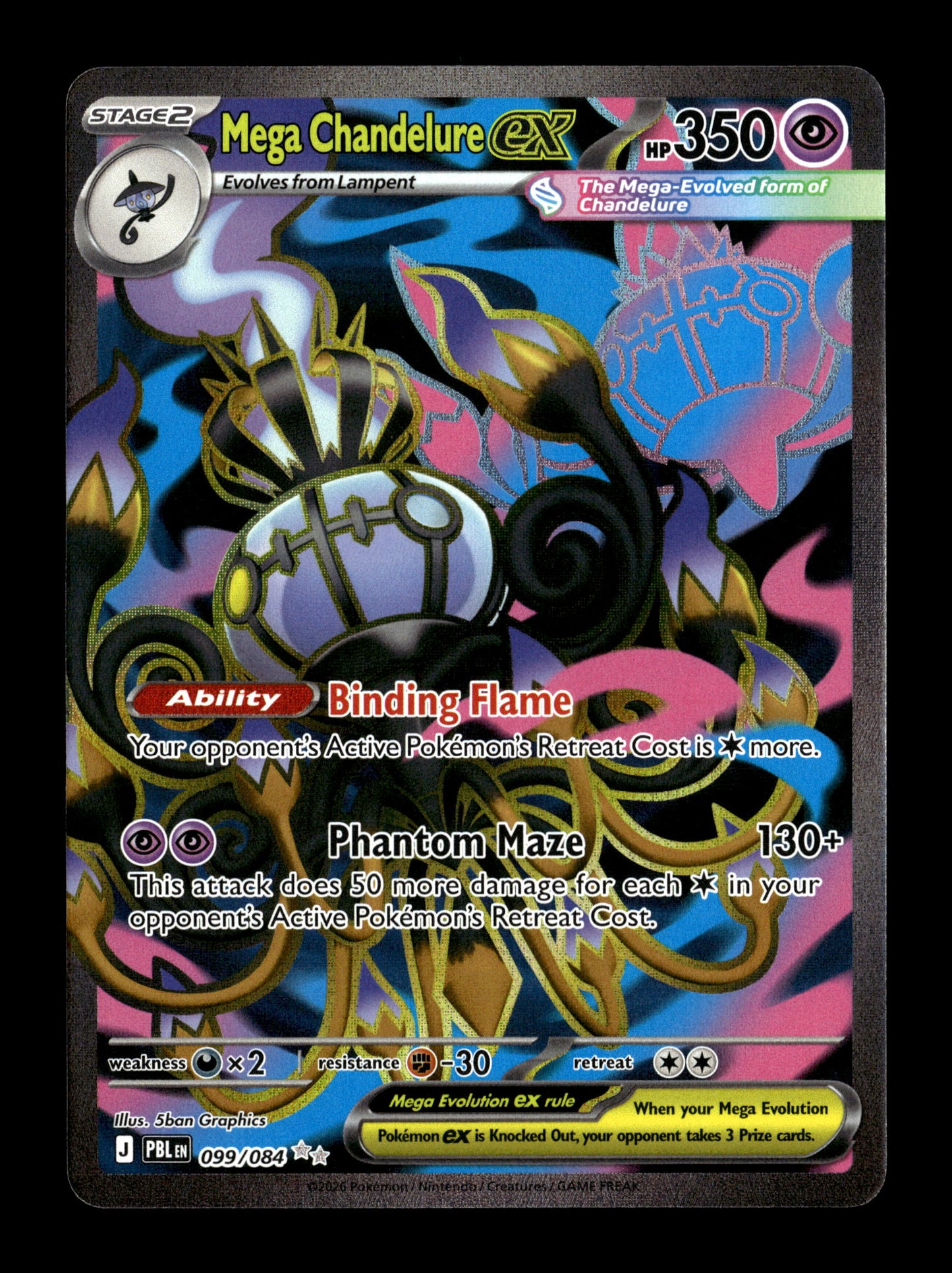 Pokemon Pitch Black Mega Chandelure ex 099