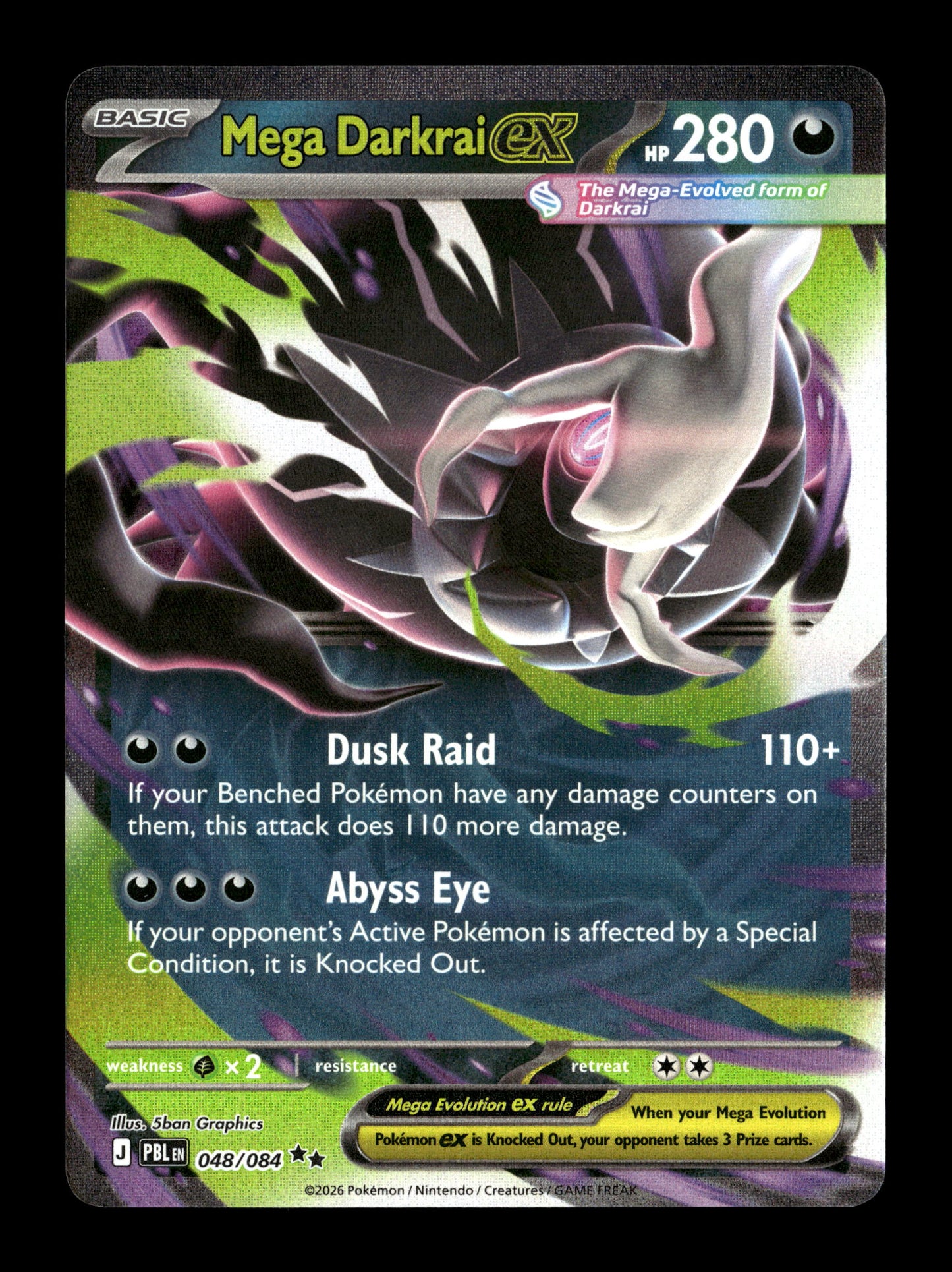 Pokemon Pitch Black Mega Darkrai ex 048