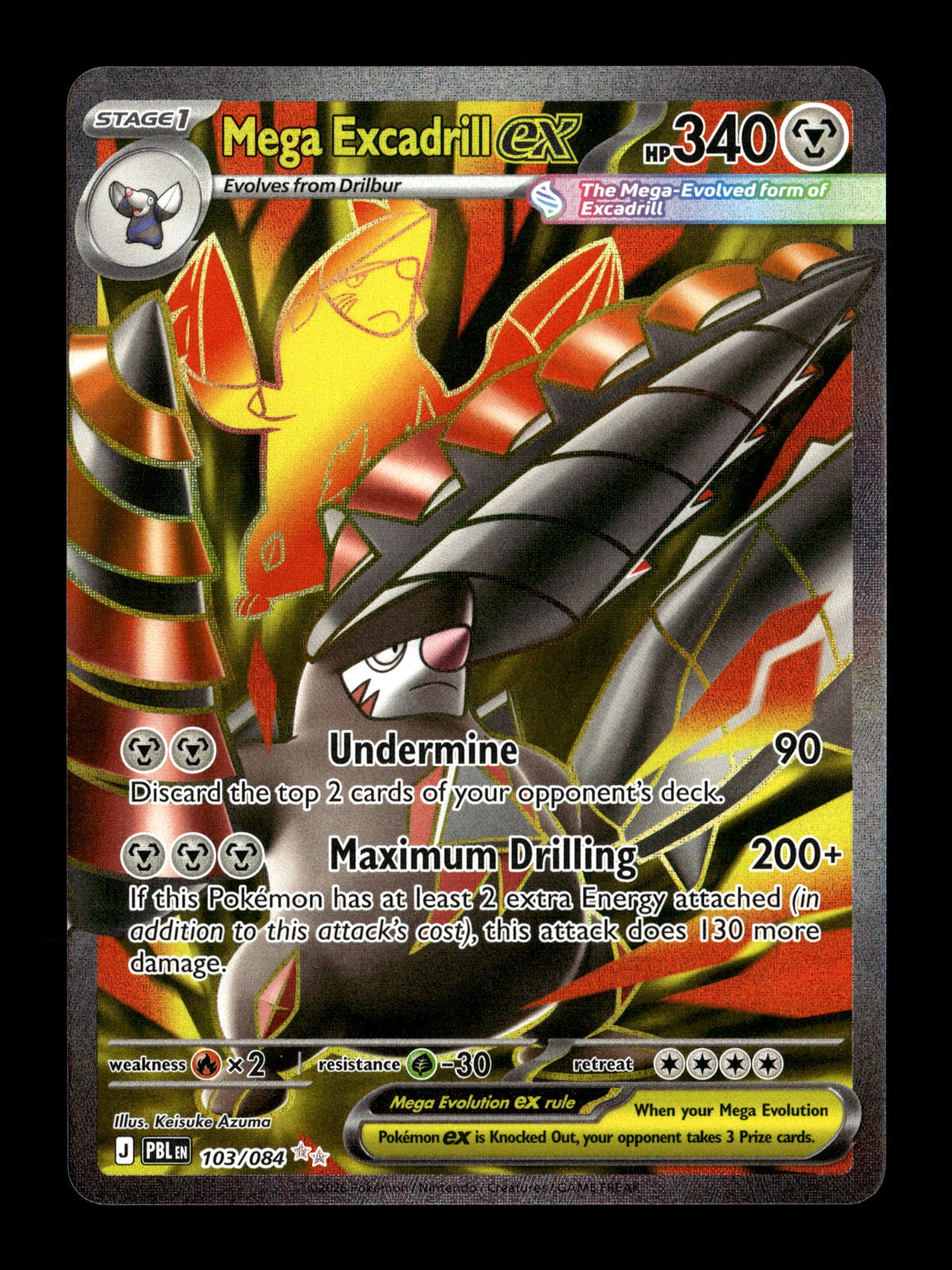 Pokemon Pitch Black Mega Excadrill ex 103