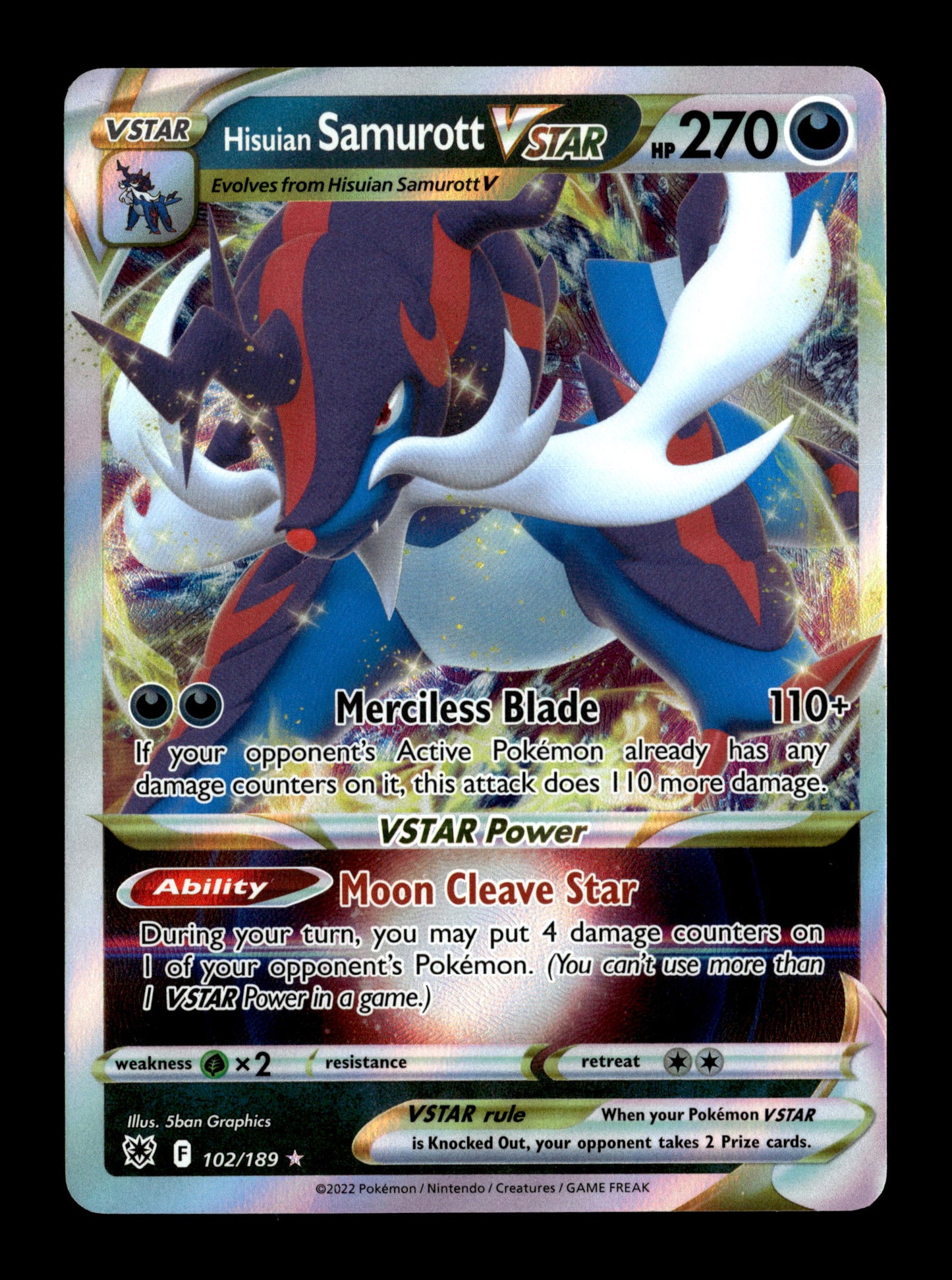 Pokemon Astral Radiance Hisuian Samurott VSTAR 102