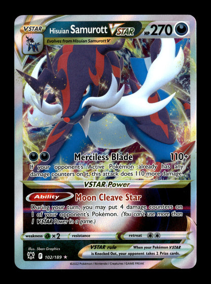 Pokemon Astral Radiance Hisuian Samurott VSTAR 102