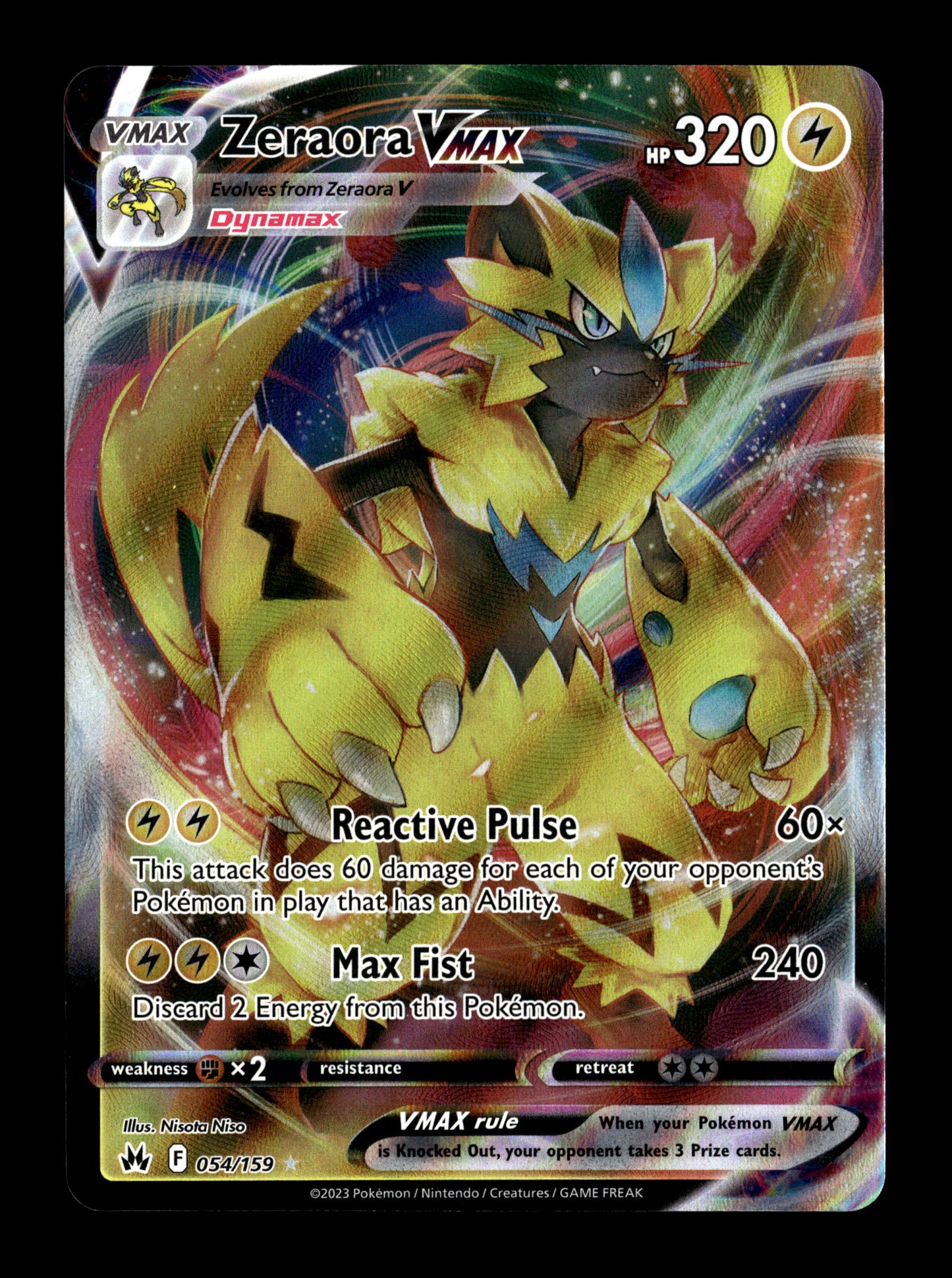 Pokemon Crown Zenith Zeraora VMAX 054
