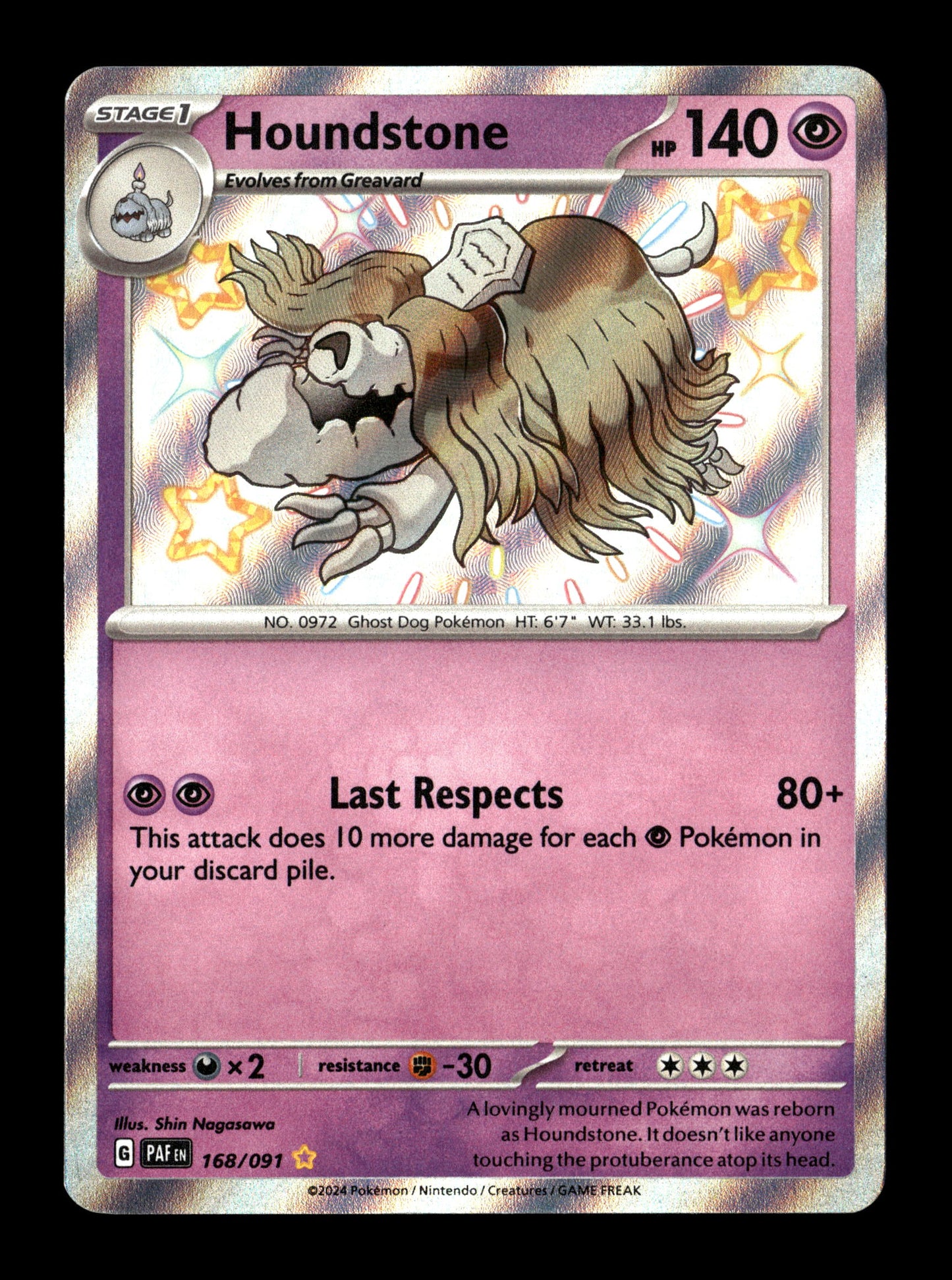 Pokemon Paldean Fates Houndstone 168