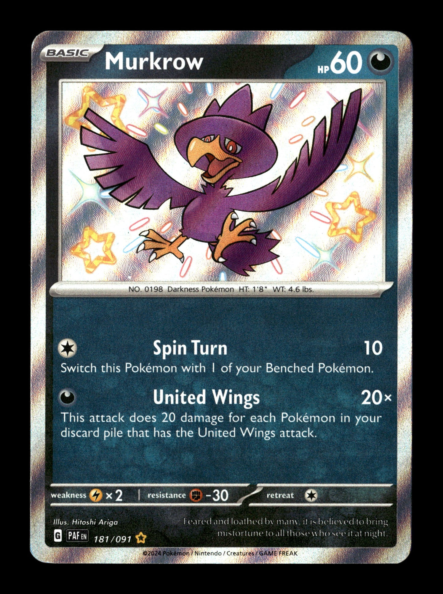 Pokemon Paldean Fates Murkrow 181