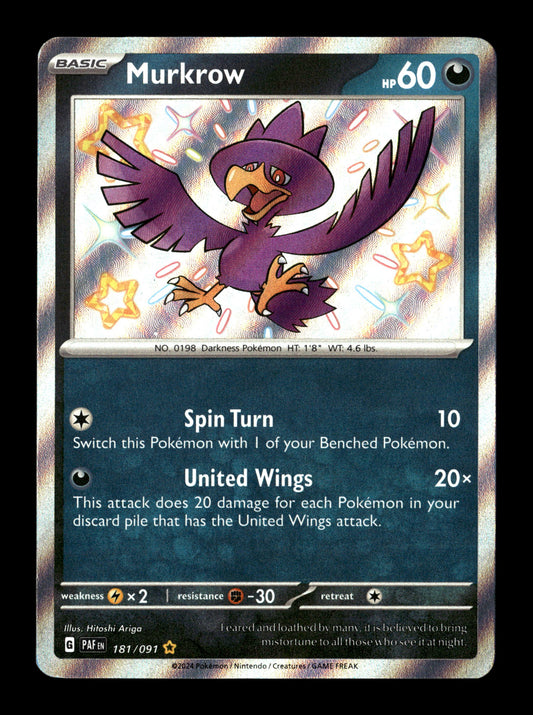 Pokemon Paldean Fates Murkrow 181
