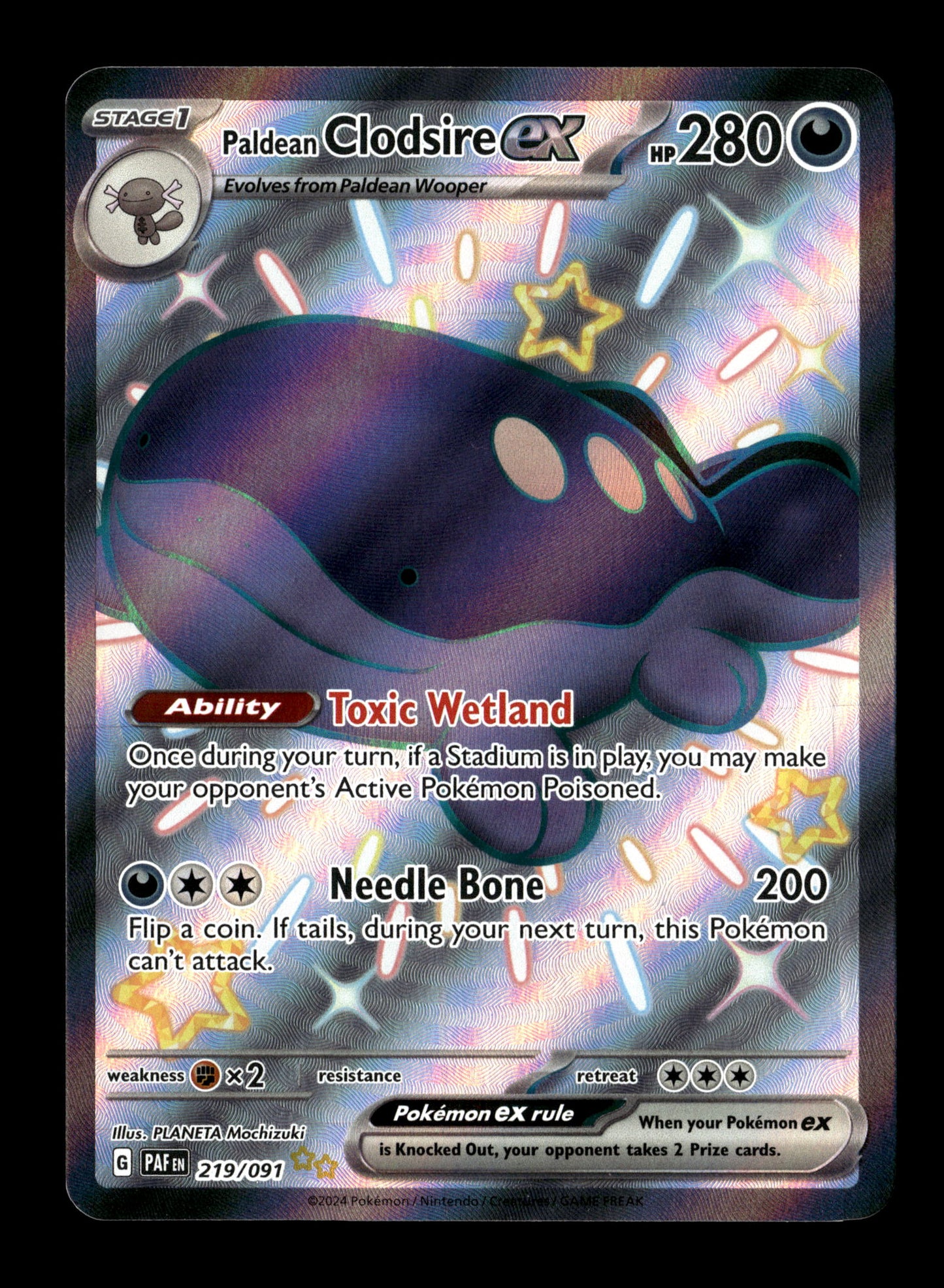 Pokemon Paldean Fates Paldean Clodsire ex 219