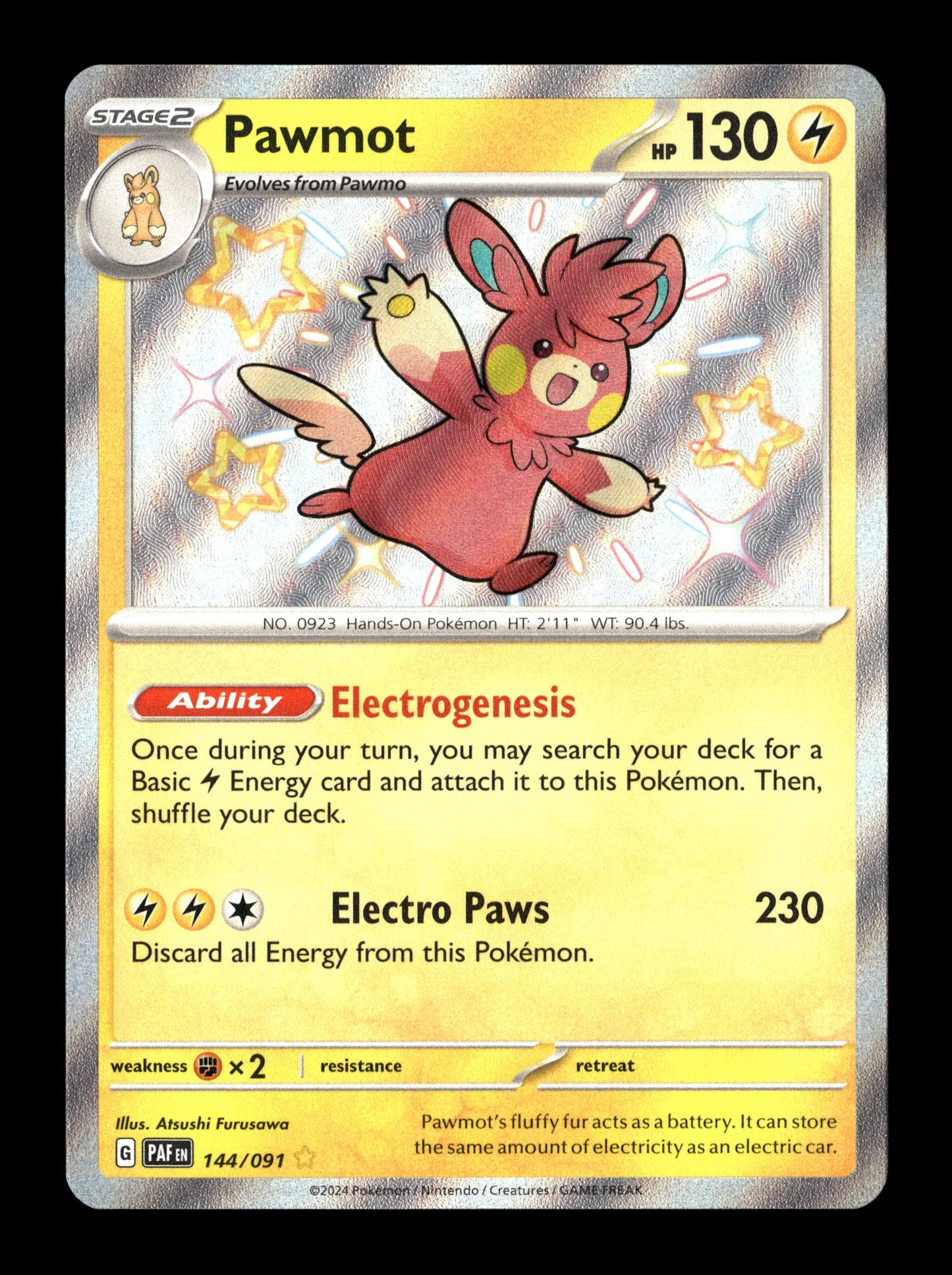 Pokemon Paldean Fates Pawmot 144
