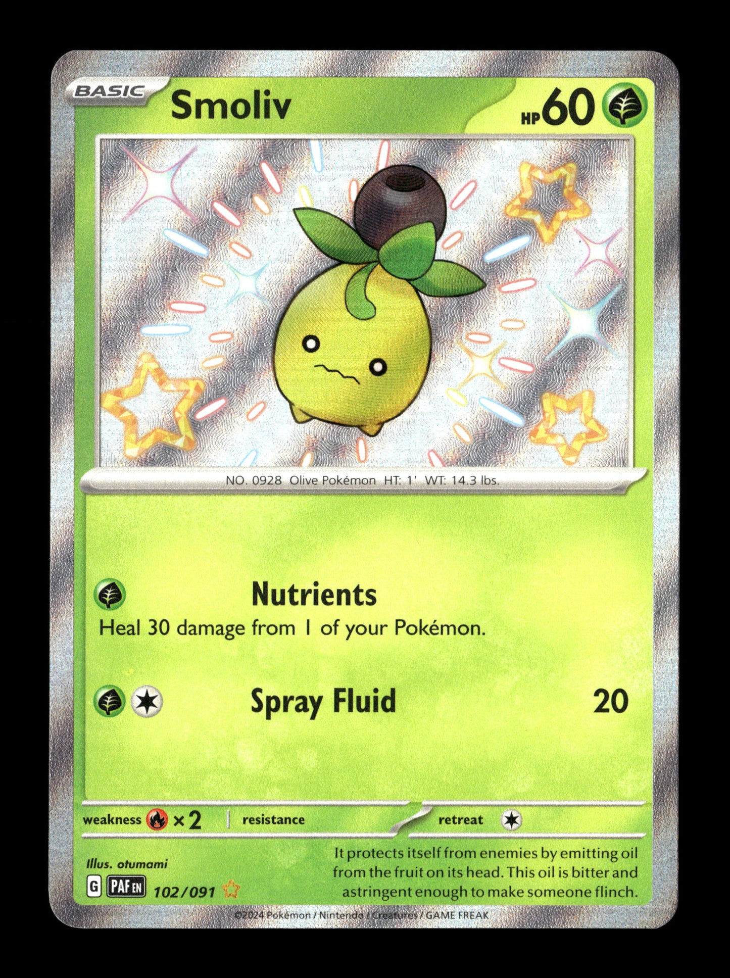 Pokemon Paldean Fates Smoliv 102