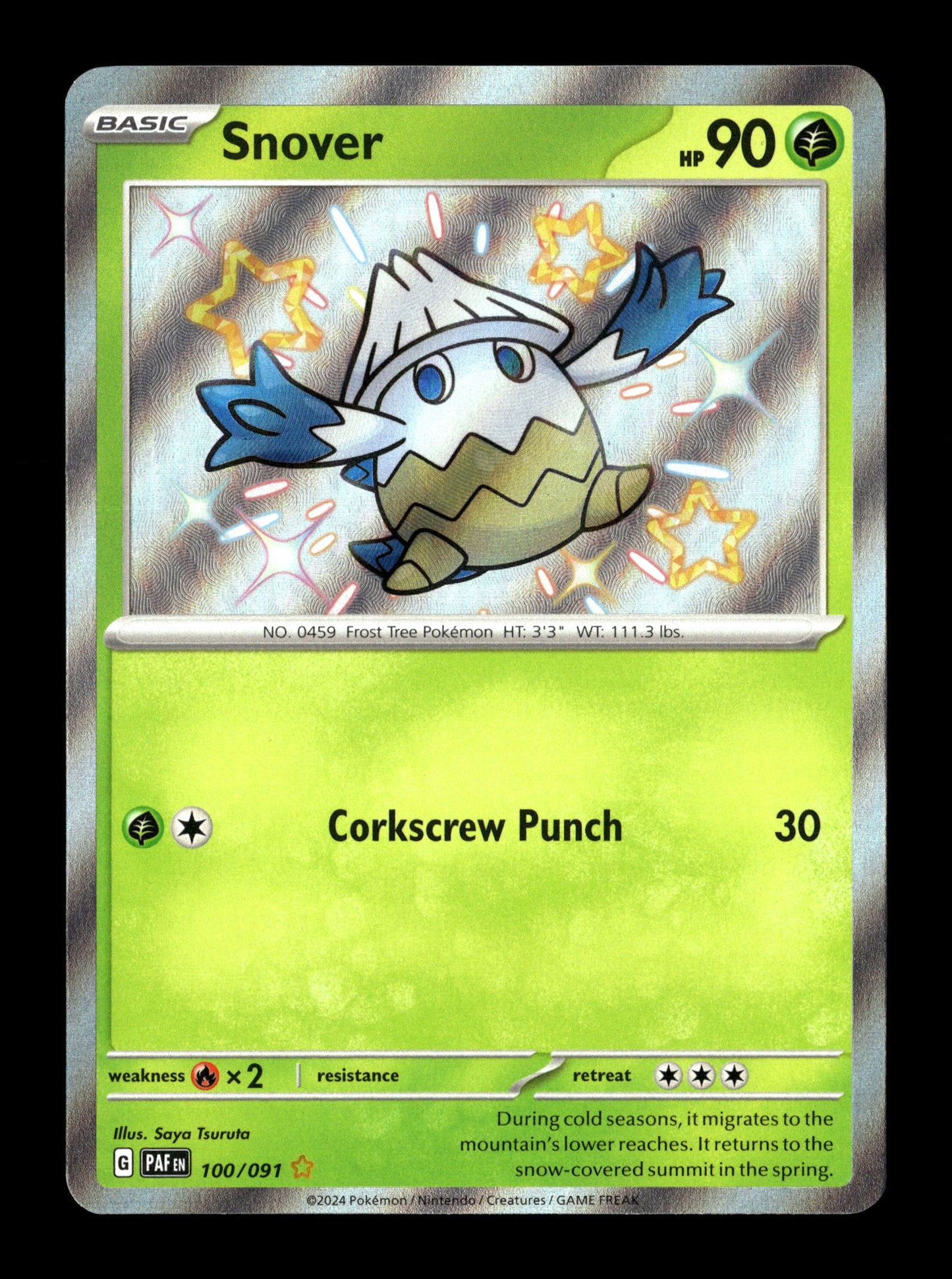 Pokemon Paldean Fates Snover 100