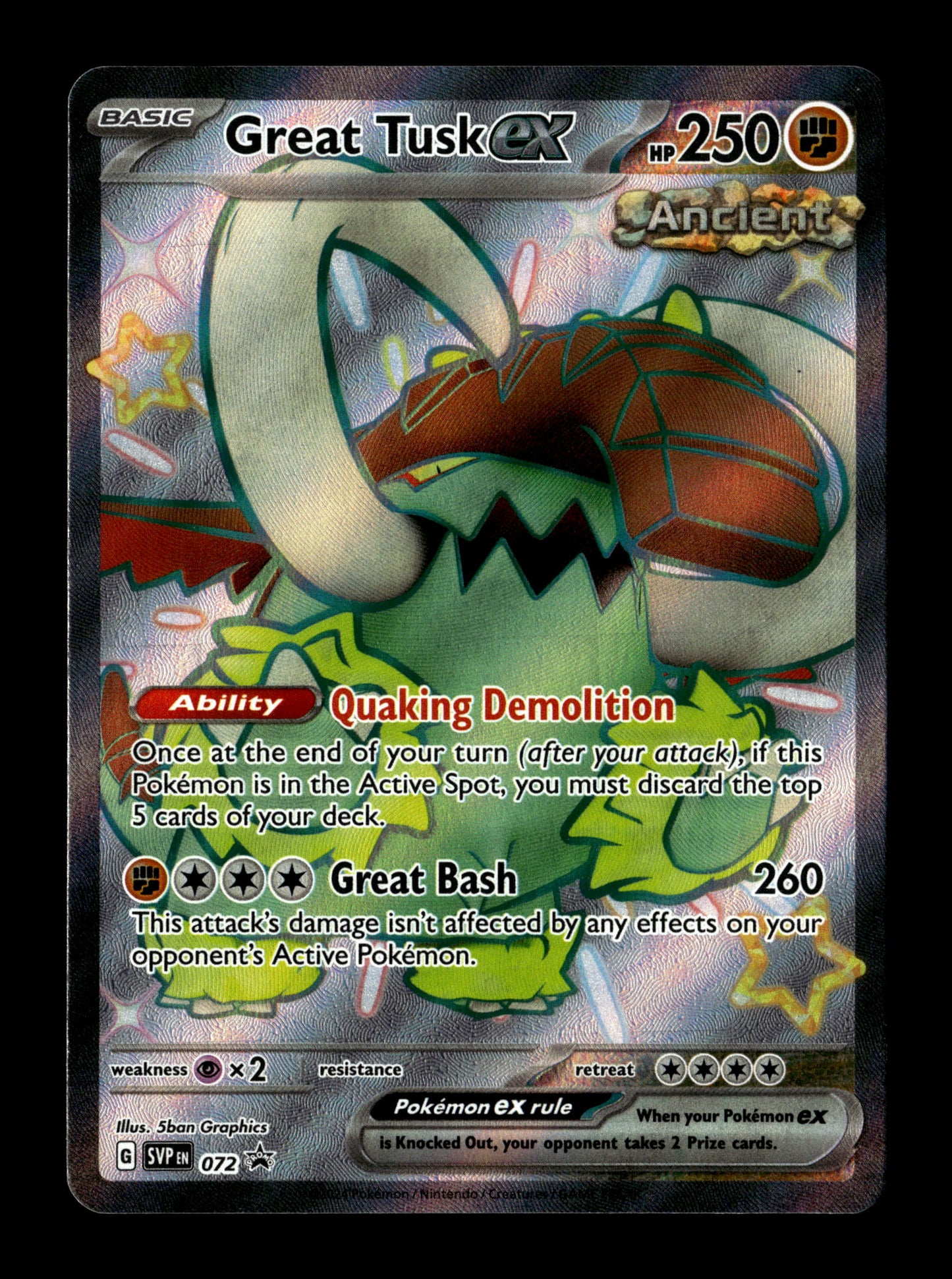 Pokemon Scarlet & Violet Promo Great Tusk ex 072