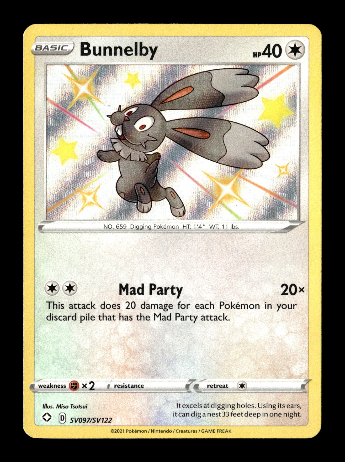 Pokemon Shining Fates Bunnelby 097