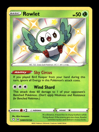 Pokemon Shining Fates Rowlet 001
