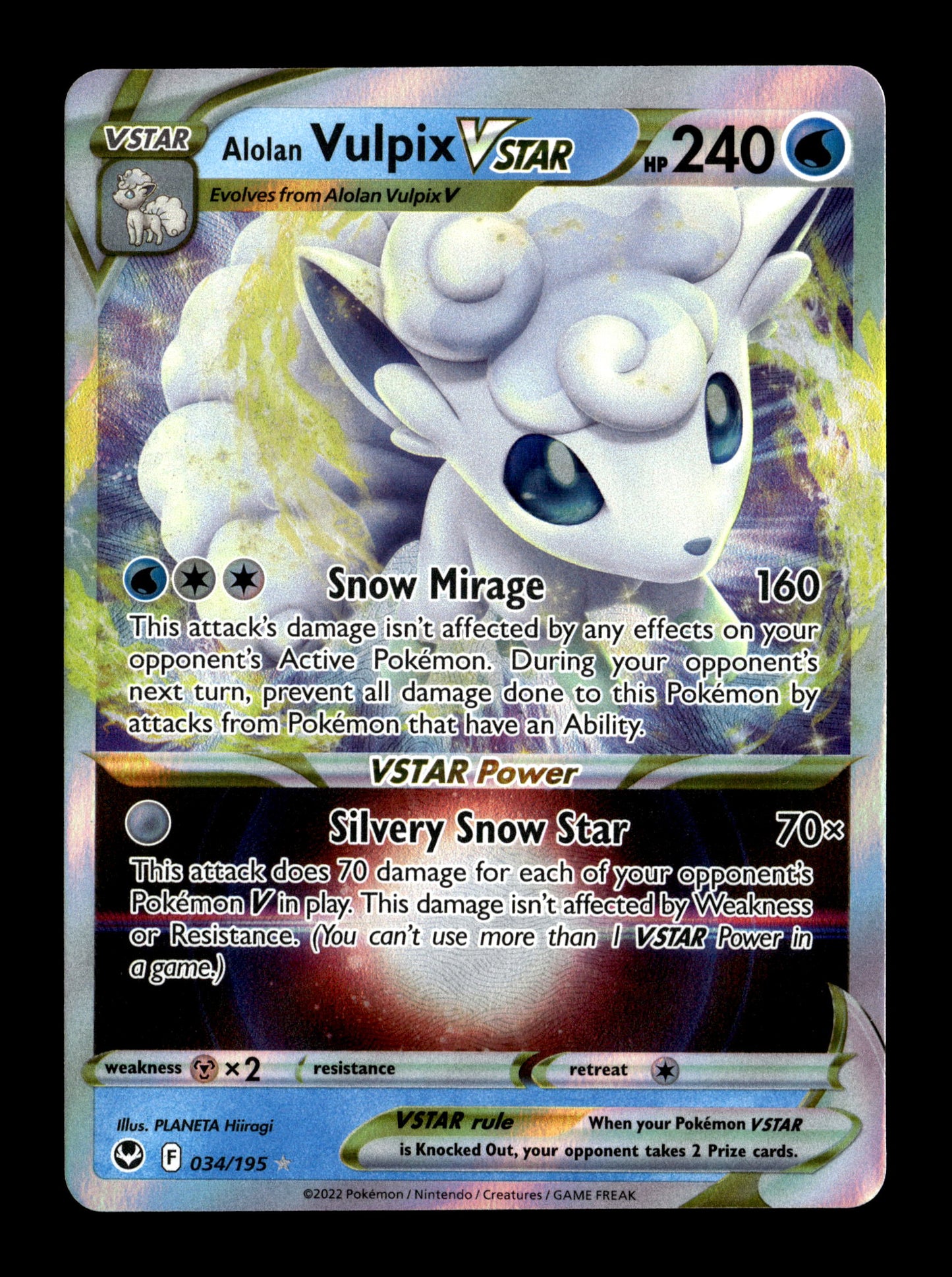 Pokemon Silver Tempest Alolan Vulpix VSTAR 034