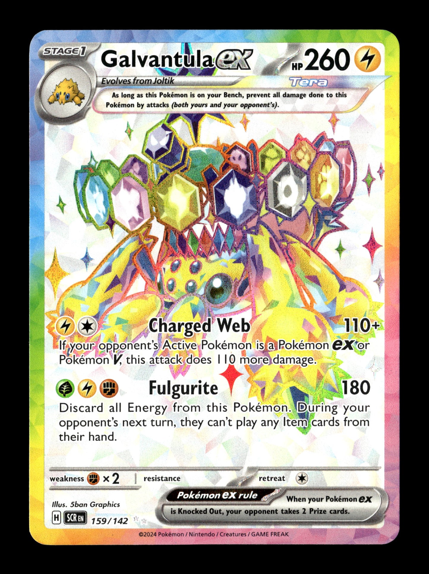 Pokemon Stellar Crown Galvantula ex 159