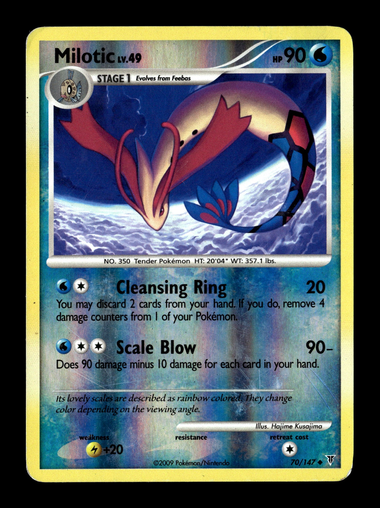 Pokemon Supreme Victors Reverse Holo Milotic 70 - Moderately Played