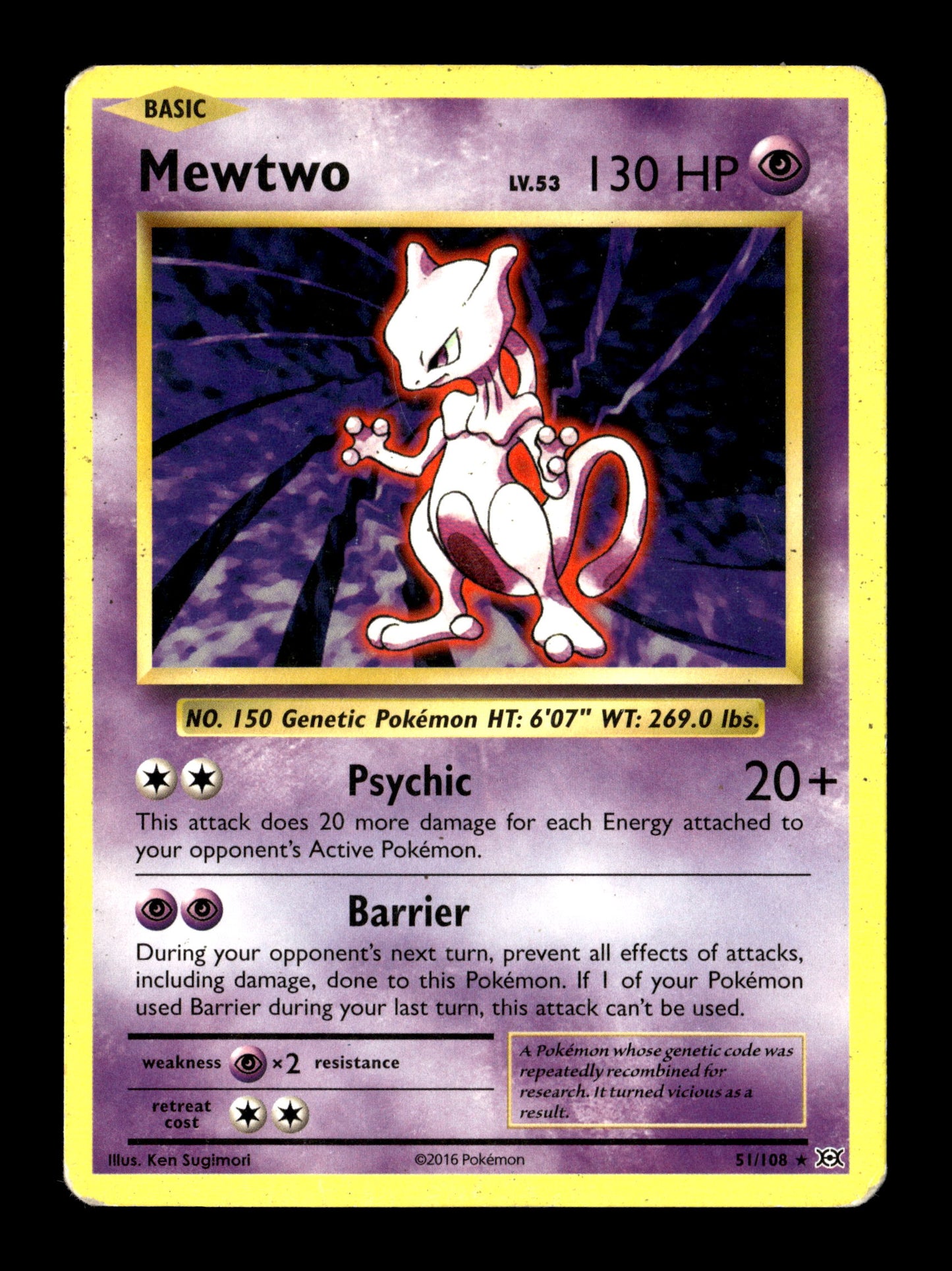 Pokemon Evolutions Mewtwo 51 - Moderately Played