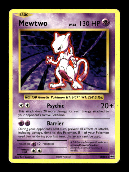 Pokemon Evolutions Mewtwo 51 - Moderately Played