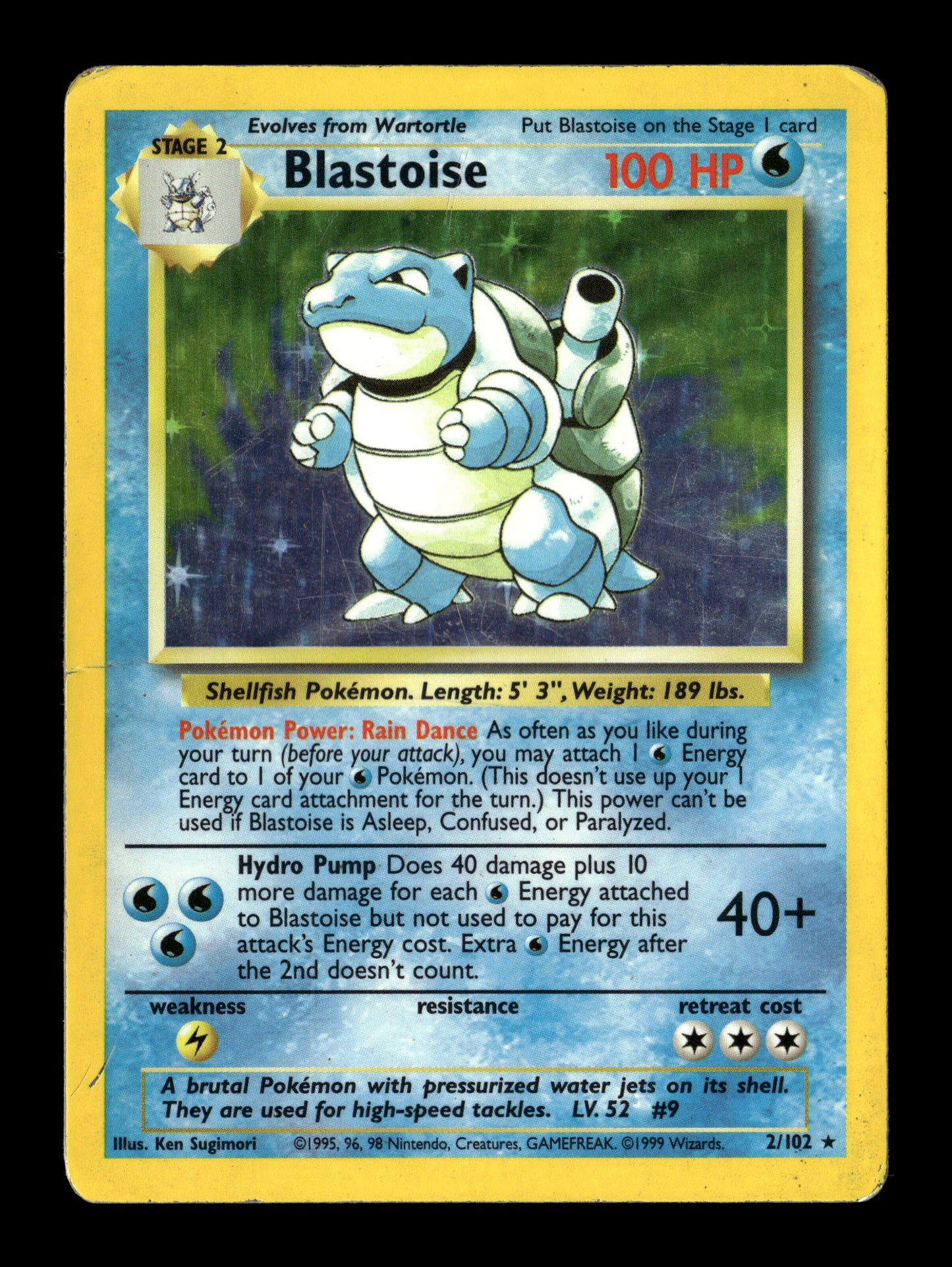 Pokemon Base Set Blastoise 2 - Heavily Played